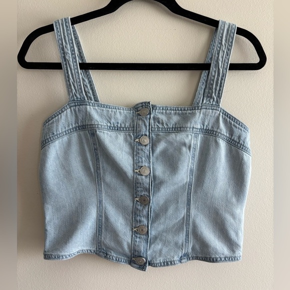 Levi's Light Blue Women's Denim crop top sz S - Picture 4 of 13